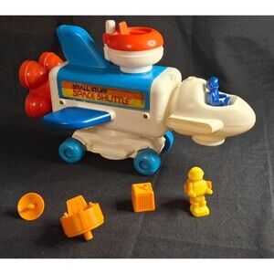 Vintage 1983 TOMY Small Stuff Space Shuttle w/ Figures-Accessories-Instructions